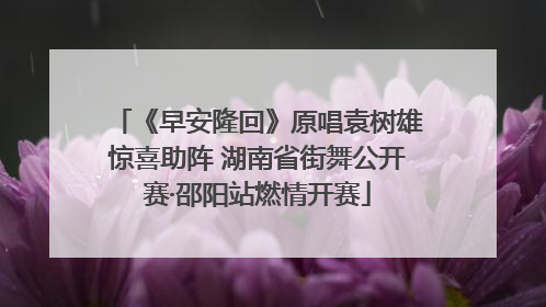 《早安隆回》原唱袁树雄惊喜助阵 湖南省街舞公开赛·邵阳站燃情开赛