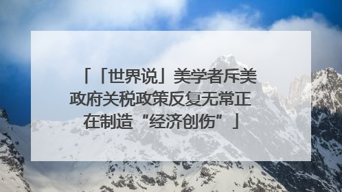 「世界说」美学者斥美政府关税政策反复无常正在制造“经济创伤”