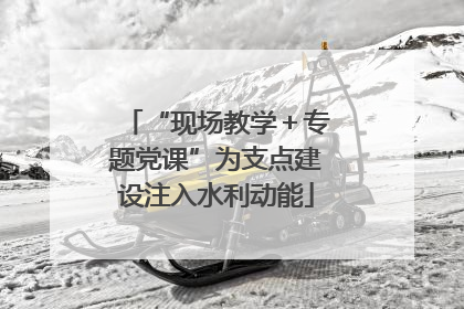 “现场教学＋专题党课”为支点建设注入水利动能