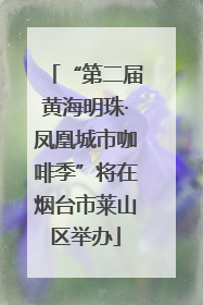 “第二届黄海明珠·凤凰城市咖啡季”将在烟台市莱山区举办