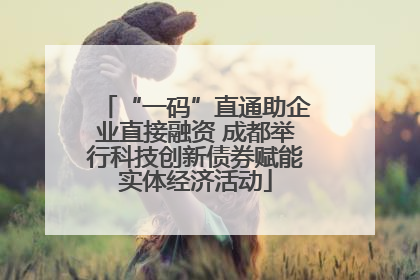 “一码”直通助企业直接融资 成都举行科技创新债券赋能实体经济活动