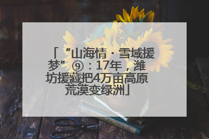 “山海情・雪域援梦”⑨：17年，潍坊援藏把4万亩高原荒漠变绿洲