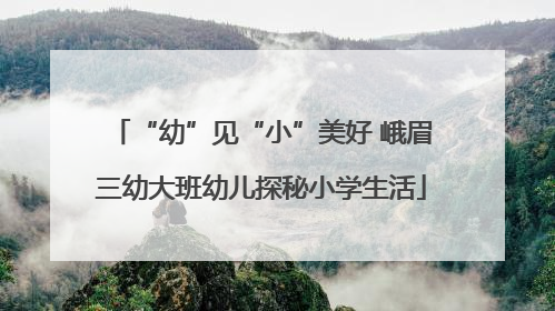 “幼”见“小”美好 峨眉三幼大班幼儿探秘小学生活