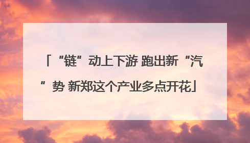 “链”动上下游 跑出新“汽”势 新郑这个产业多点开花