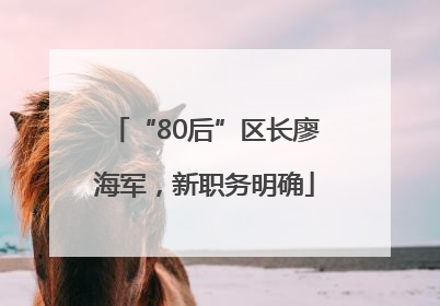 “80后”区长廖海军，新职务明确
