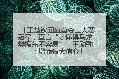 王楚钦回应首夺三大赛冠军，直言“才懂得马龙樊振东不容易”，王励勤：增添很大信心