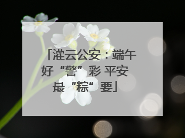 灌云公安：端午好“警”彩 平安最“粽”要