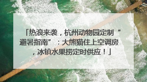 热浪来袭，杭州动物园定制“避暑指南”：大熊猫住上空调房，冰镇水果捞定时供应！