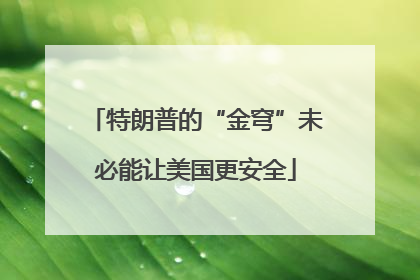 特朗普的“金穹”未必能让美国更安全