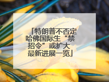 特朗普不否定哈佛国际生“禁招令”或扩大 最新进展一览