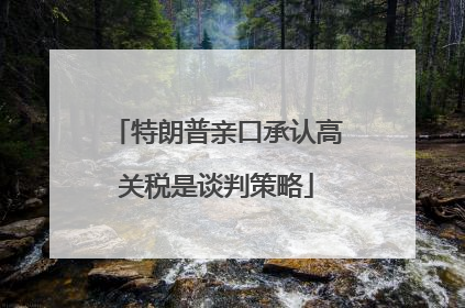 特朗普亲口承认高关税是谈判策略