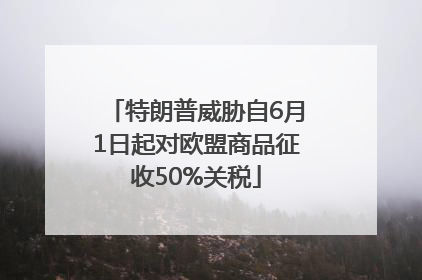 特朗普威胁自6月1日起对欧盟商品征收50%关税