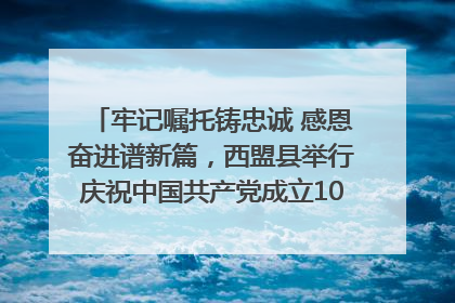 牢记嘱托铸忠诚 感恩奋进谱新篇，西盟县举行庆祝中国共产党成立104周年文艺晚会