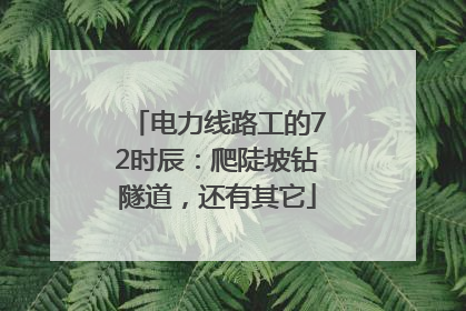 电力线路工的72时辰：爬陡坡钻隧道，还有其它