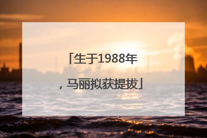 生于1988年，马丽拟获提拔