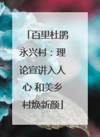 百里杜鹃永兴村：理论宣讲入人心 和美乡村焕新颜