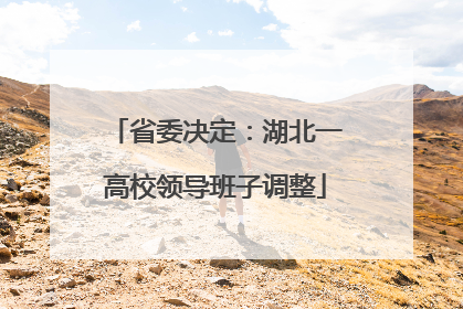 省委决定：湖北一高校领导班子调整