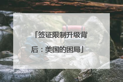 签证限制升级背后：美国的困局