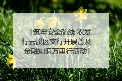 筑牢安全防线 农发行云溪区支行开展普及金融知识万里行活动