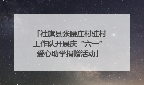 社旗县张腰庄村驻村工作队开展庆“六一”爱心助学捐赠活动