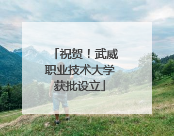 祝贺！武威职业技术大学获批设立