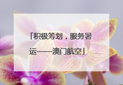 积极筹划，服务暑运——澳门航空
