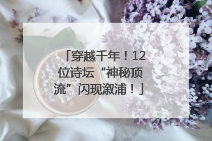 穿越千年！12 位诗坛“神秘顶流”闪现溆浦！