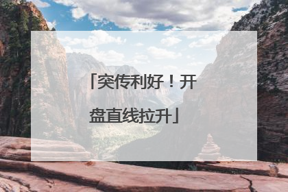 突传利好！开盘直线拉升