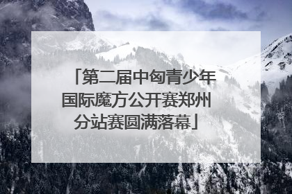 第二届中匈青少年国际魔方公开赛郑州分站赛圆满落幕