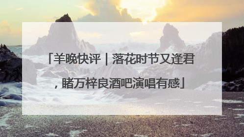 羊晚快评｜落花时节又逢君，睹万梓良酒吧演唱有感
