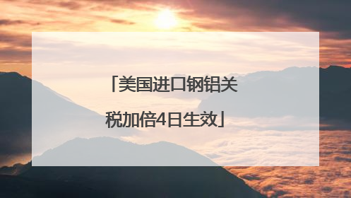 美国进口钢铝关税加倍4日生效