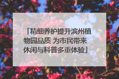 精细养护提升滨州植物园品质 为市民带来休闲与科普多重体验