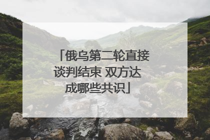 俄乌第二轮直接谈判结束 双方达成哪些共识