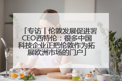 专访丨伦敦发展促进署CEO西特伦：很多中国科技企业正把伦敦作为拓展欧洲市场的门户