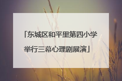 东城区和平里第四小学举行三幕心理剧展演