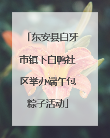 东安县白牙市镇下白鸭社区举办端午包粽子活动