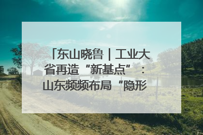 东山晓鲁｜工业大省再造“新基点”：山东频频布局“隐形冠军”背后