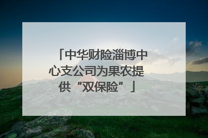 中华财险淄博中心支公司为果农提供“双保险”