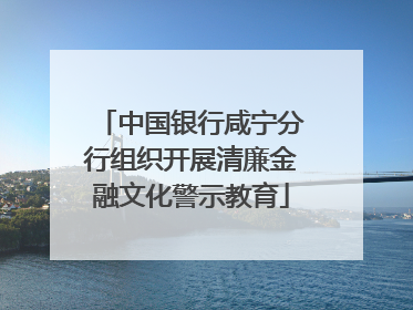 中国银行咸宁分行组织开展清廉金融文化警示教育