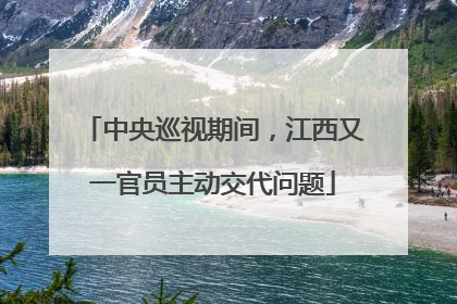中央巡视期间，江西又一官员主动交代问题