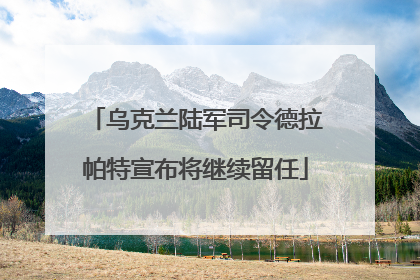 乌克兰陆军司令德拉帕特宣布将继续留任