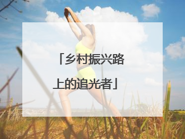 乡村振兴路上的追光者