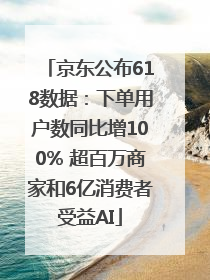 京东公布618数据：下单用户数同比增100% 超百万商家和6亿消费者受益AI