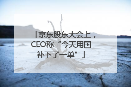 京东股东大会上，CEO称“今天用国补下了一单”