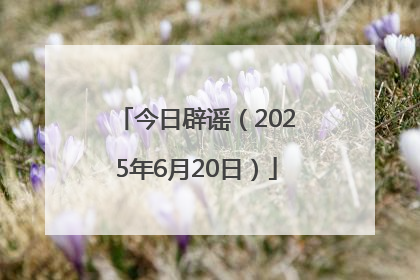 今日辟谣（2025年6月20日）