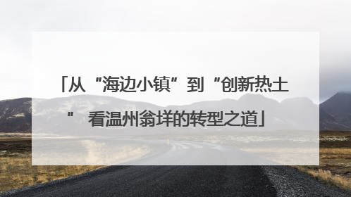 从“海边小镇”到“创新热土” 看温州翁垟的转型之道