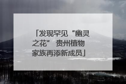 发现罕见“幽灵之花” 贵州植物家族再添新成员