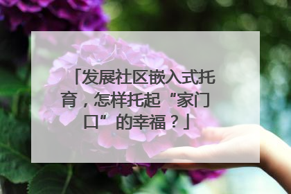 发展社区嵌入式托育，怎样托起“家门口”的幸福？