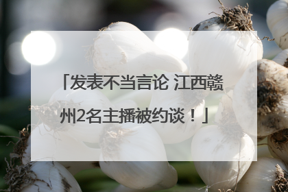 发表不当言论 江西赣州2名主播被约谈！