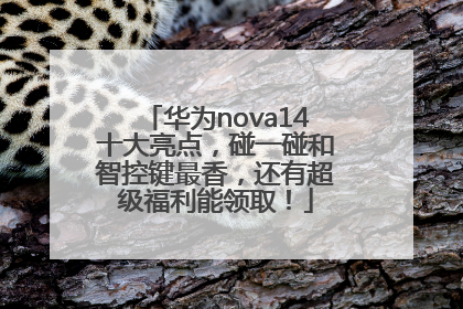 华为nova14十大亮点，碰一碰和智控键最香，还有超级福利能领取！